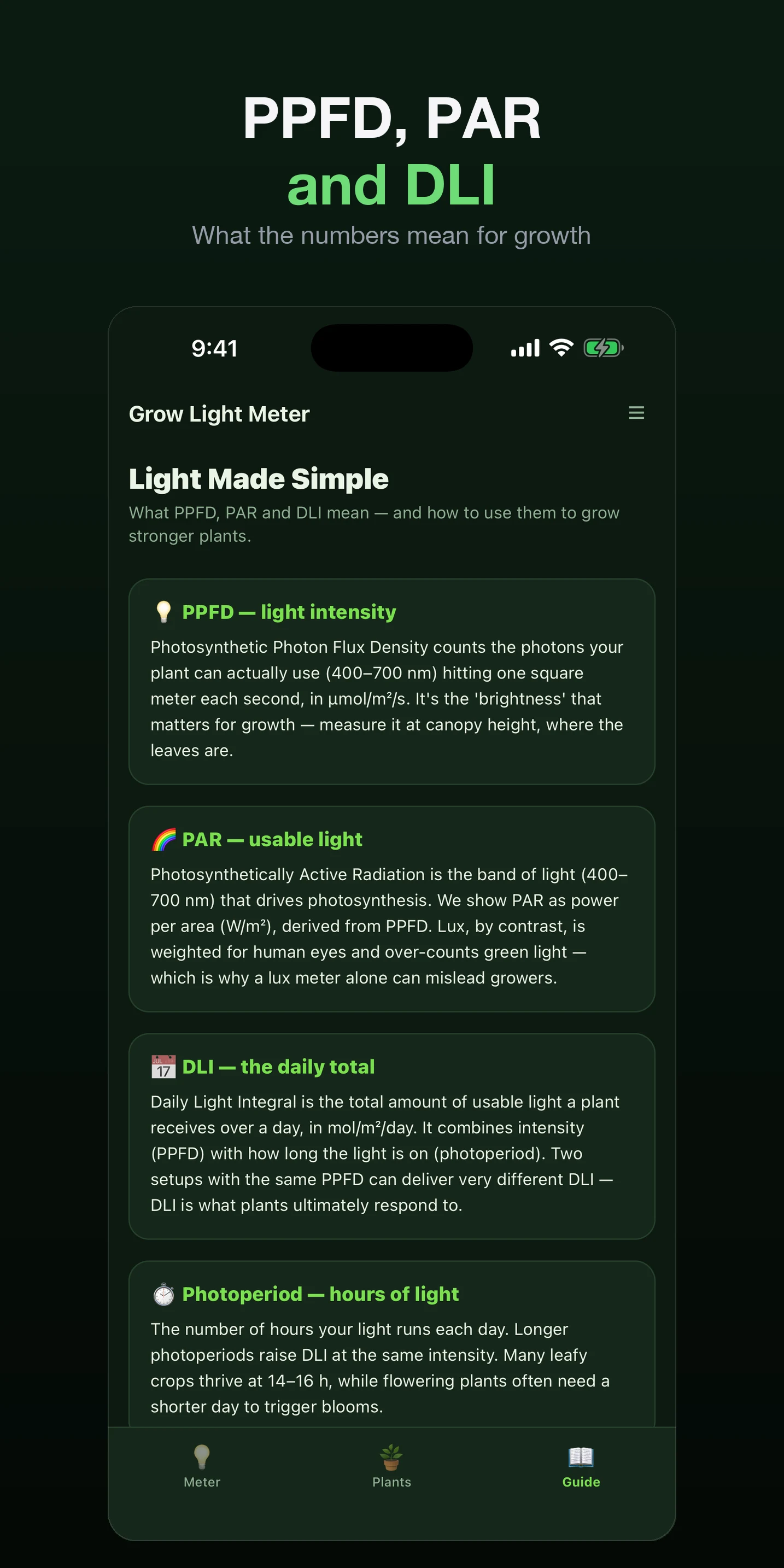 Grow Light Meter: PPFD PAR DLI screenshot